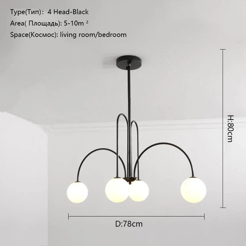 DecorBites™ Ceiling Lamp 8 Heads Milky Glass