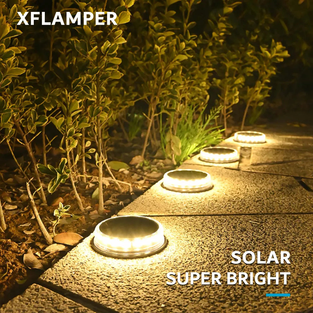 4PCS Super Bright LED Solar Pathway Light Outdoor IP65 Waterproof 3.7V 1200mAH Ground Lamp for Garden Decoration-0