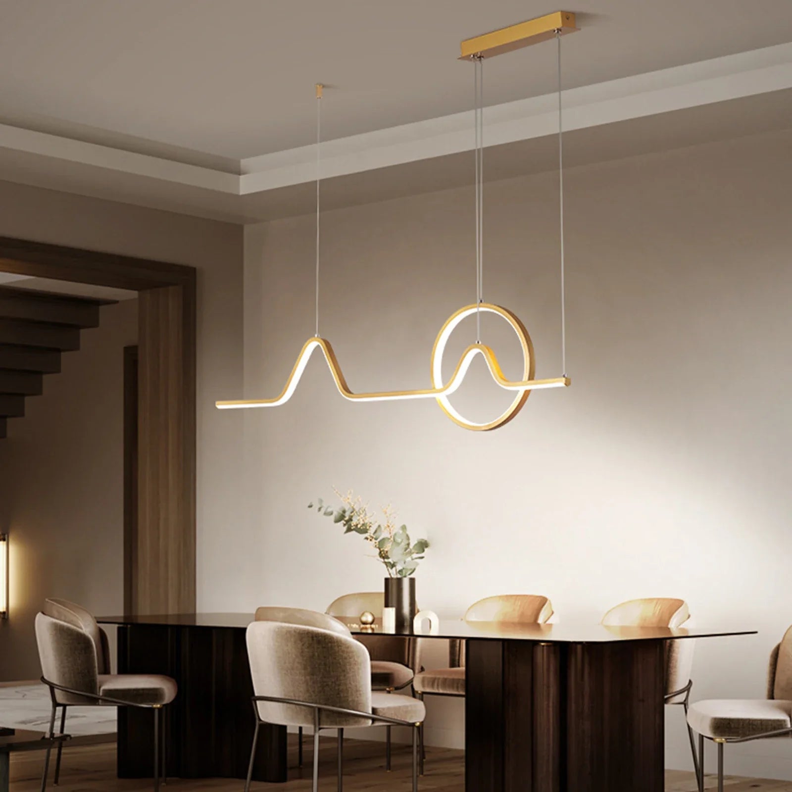 Modern LED Chandelier Ceiling Light Pendant Hanging Lamp Dining Room Remote 78W Restaurant creative chandelier Decor-2