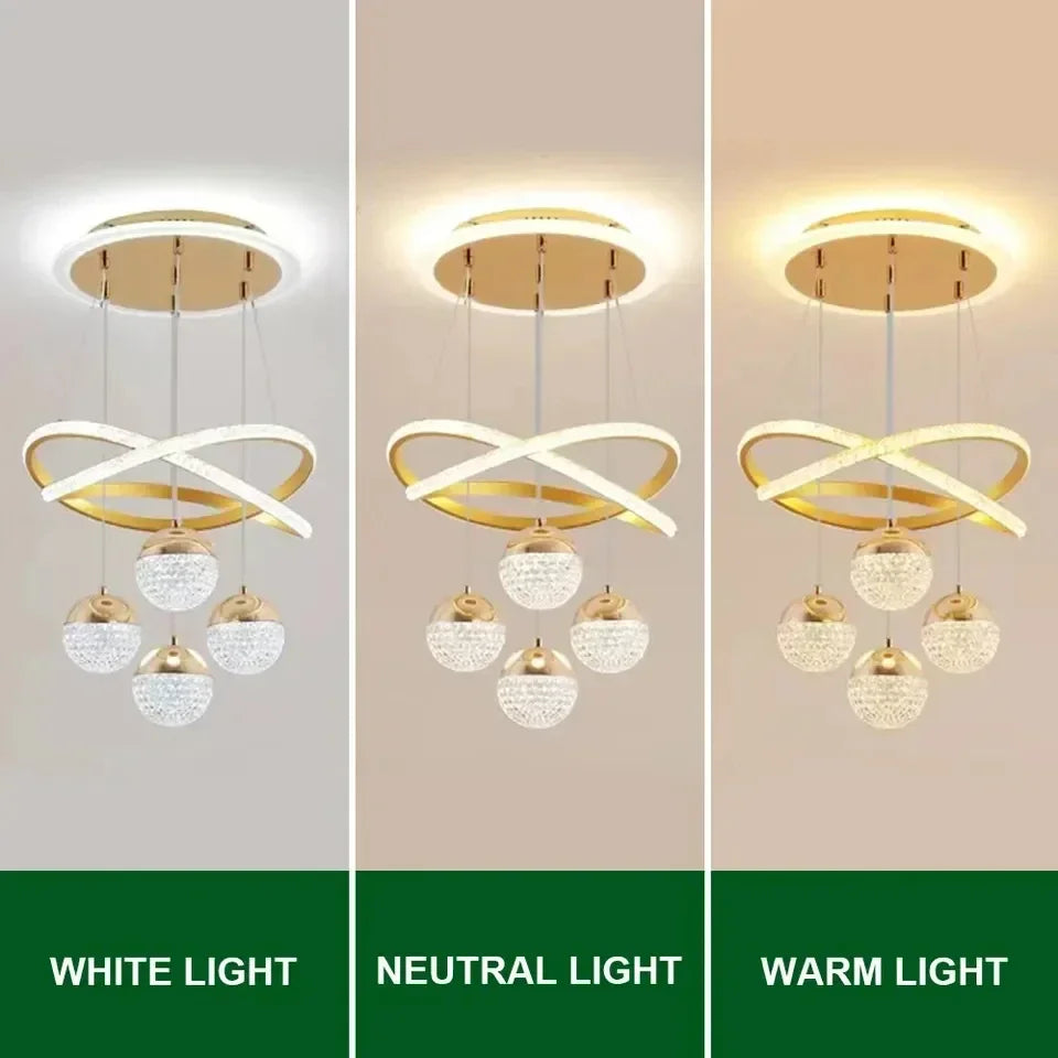 LED Ring Chandelier Dimmable Ceiling Light