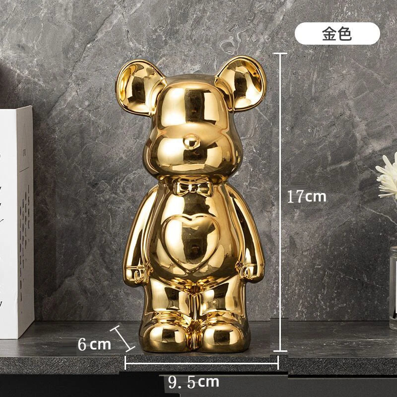 Love Bear Decoration Ceramic Crafts Wine Cabinet European Style The Little  Cartoon  Statue Kawaii Cartoon Figure Office Book Shelf Ornament Home Decorations 400% Bears Figurines