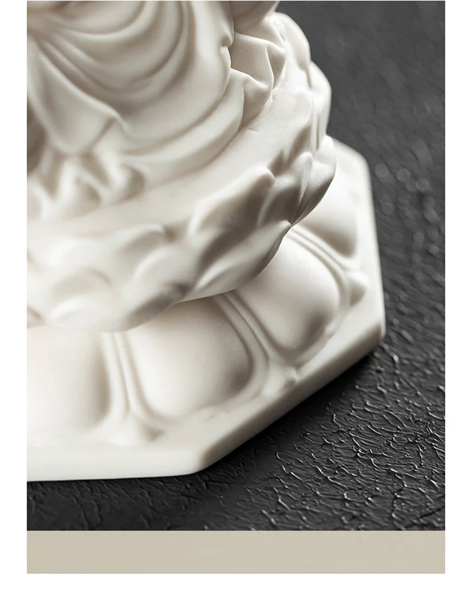 Ceramic Buddha LED Lamp: Tranquil Dhyana Sculpture-3