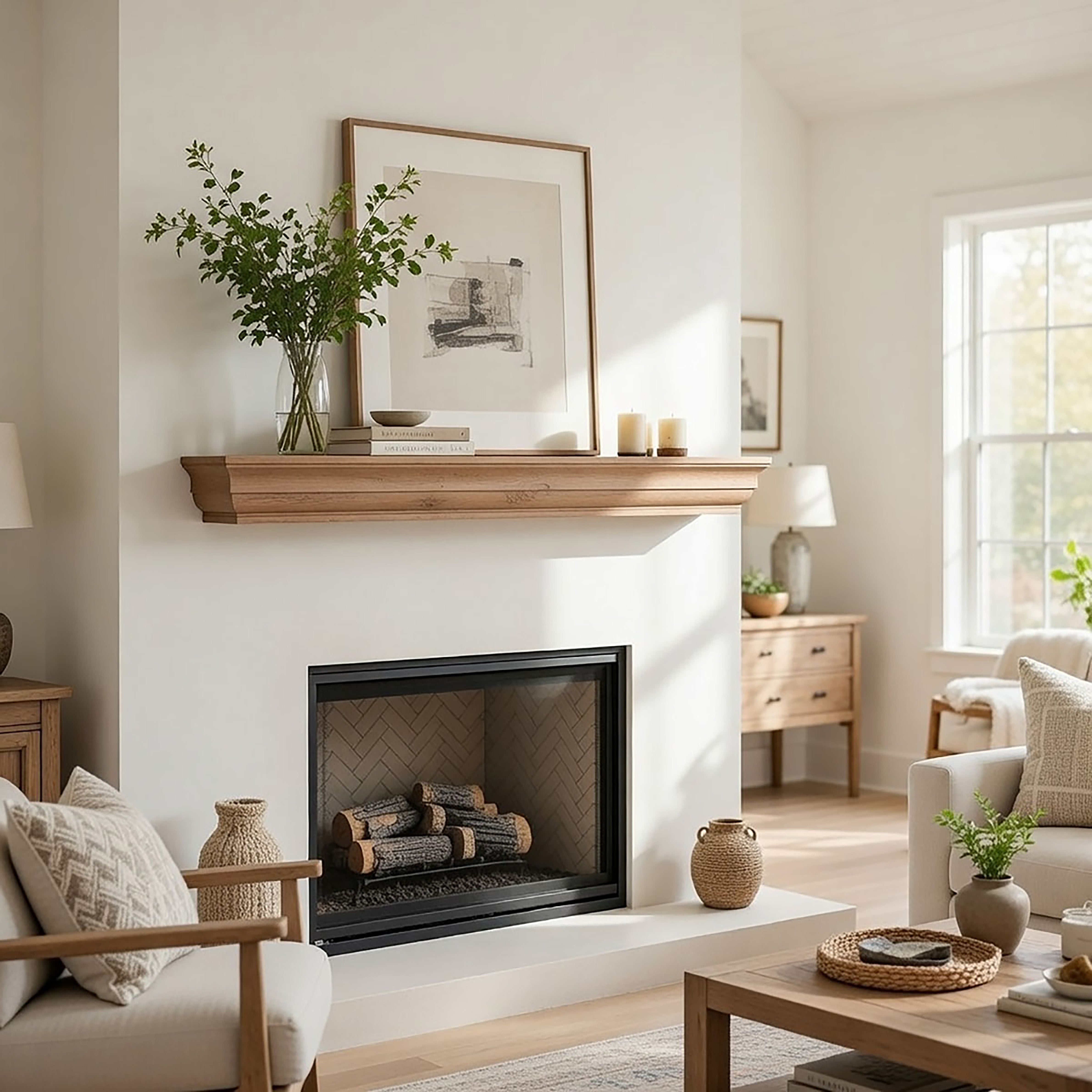 Shaker Fireplace Mantel Shelf – Real Wood