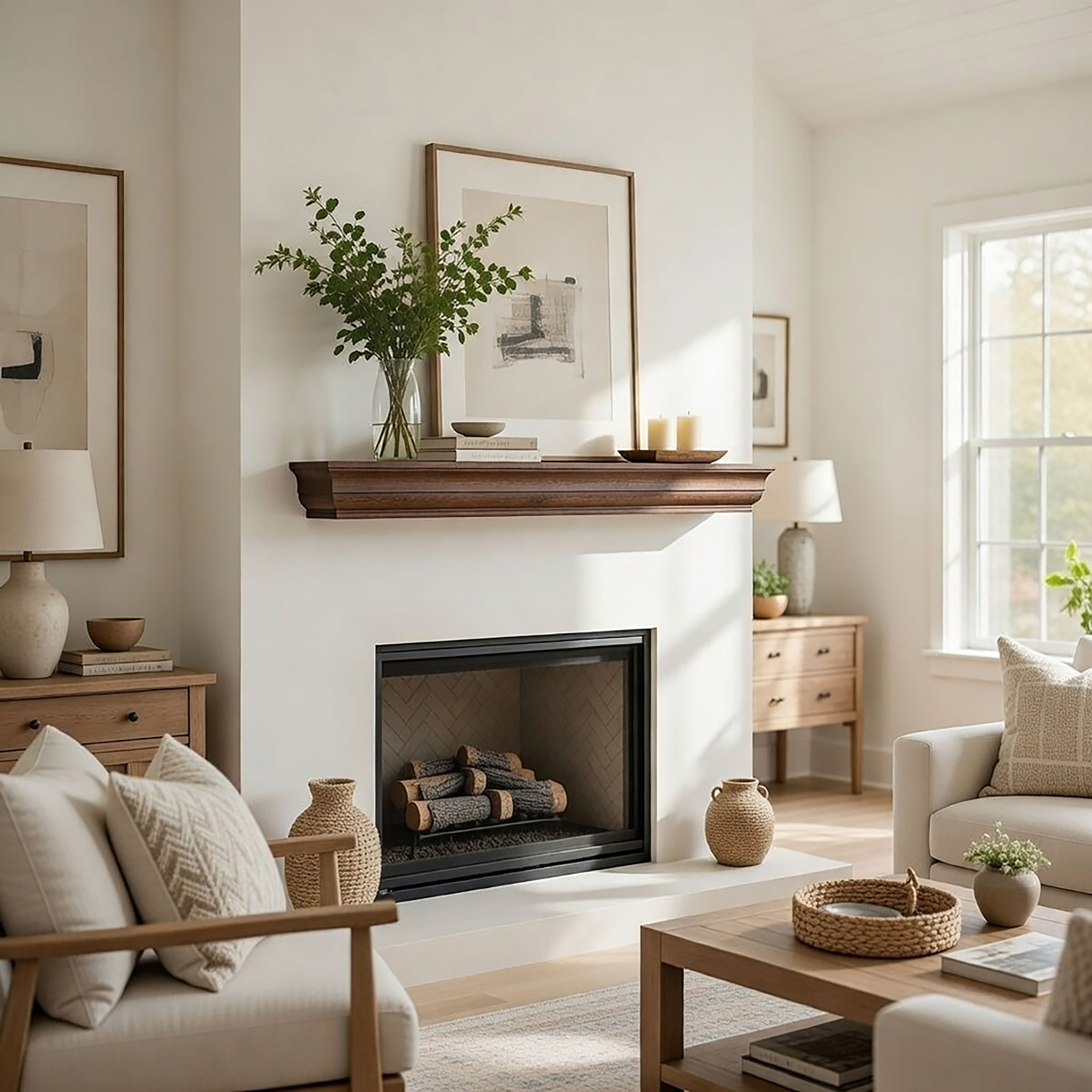 Shaker Fireplace Mantel Shelf – Real Wood