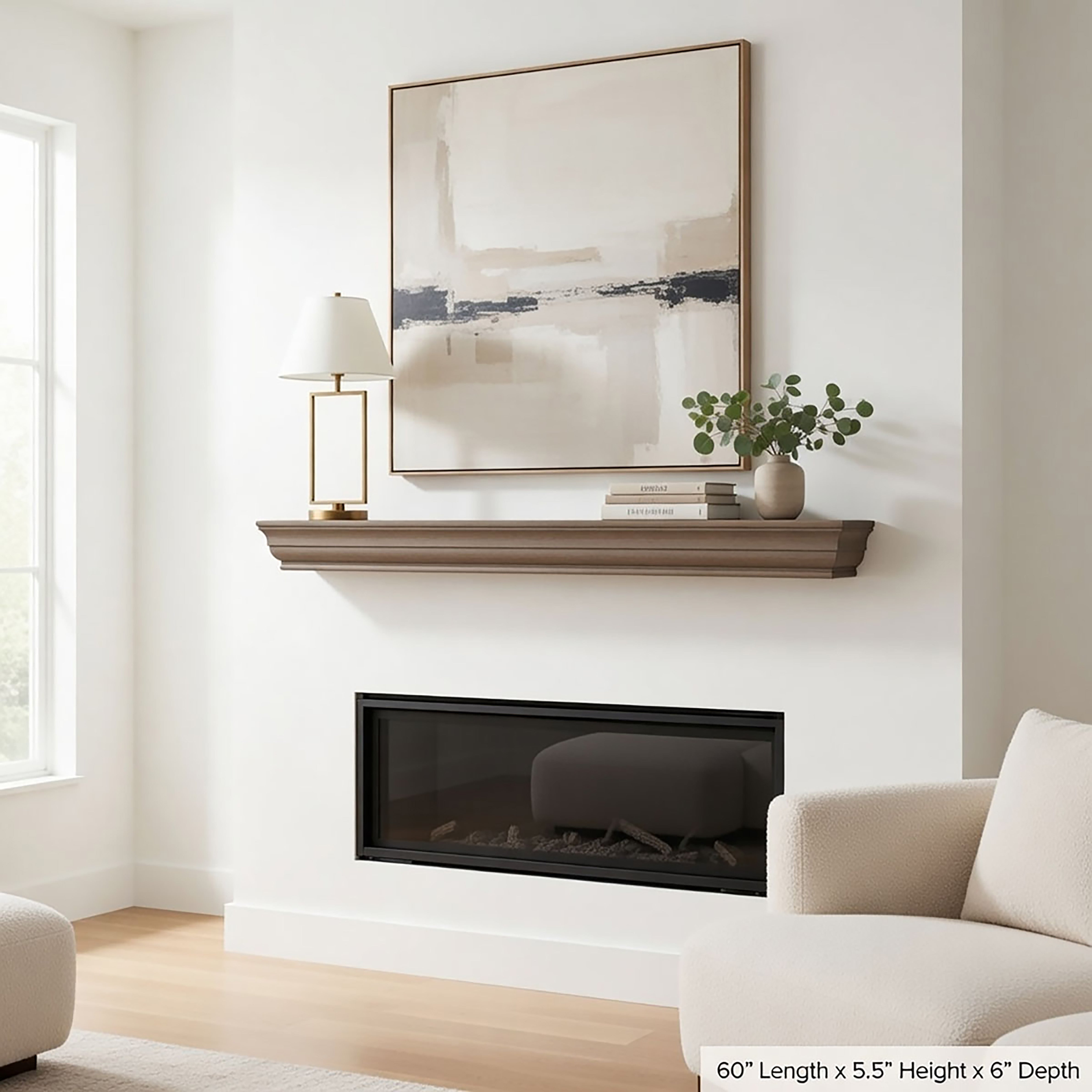 Shaker Fireplace Mantel Shelf – Real Wood