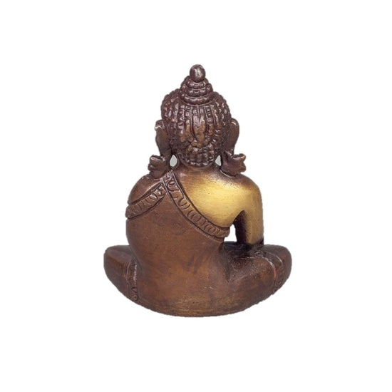 Sitting  Buddha in Meditation Pose two-tone color in Brass-3