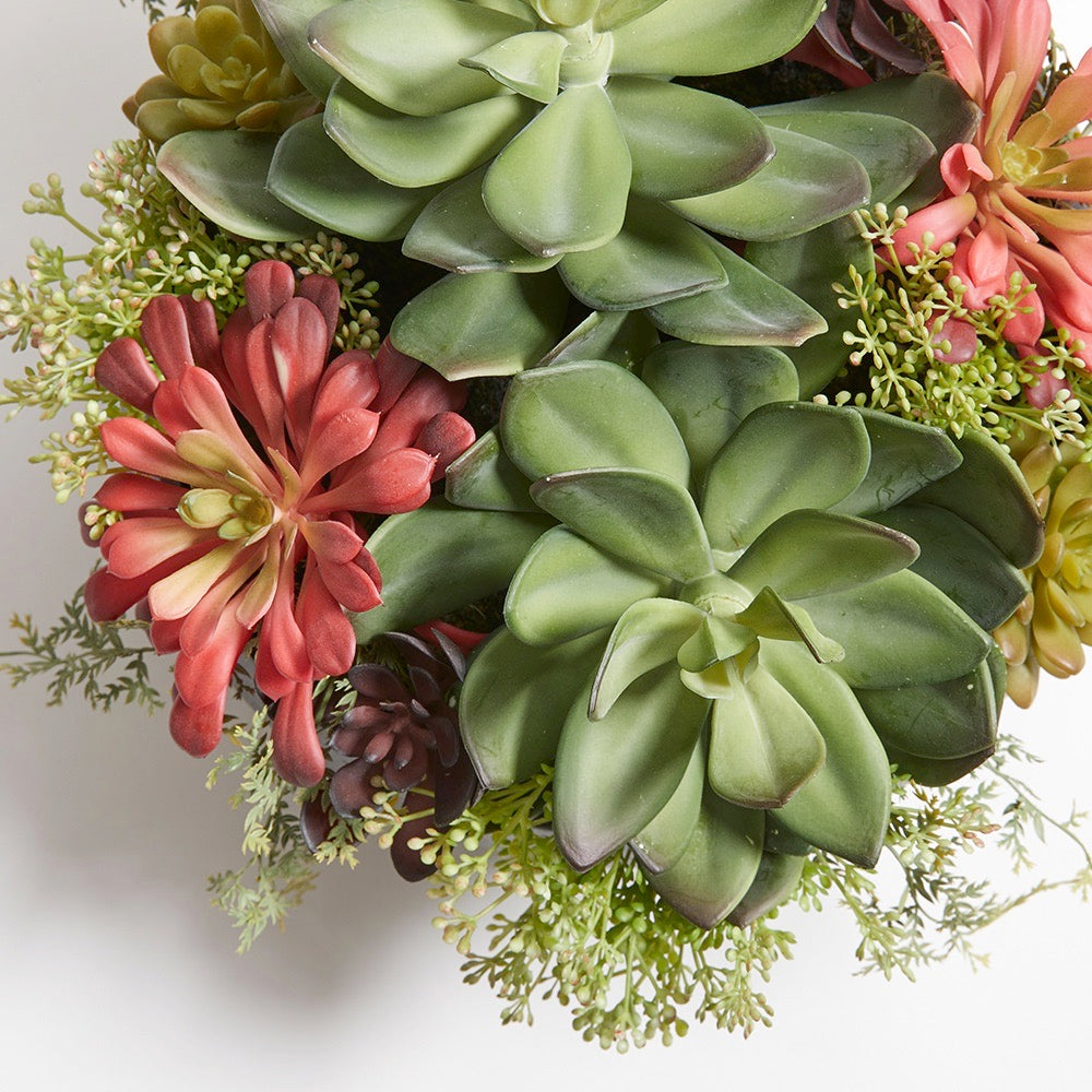 Artificial Succulent Arrangement In Natural Planter-4