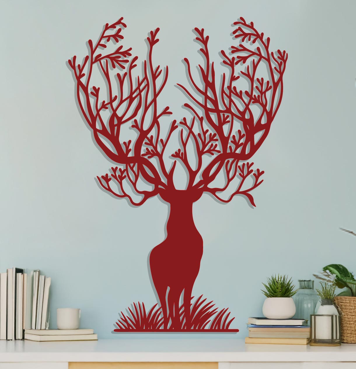 Stag with Branches for Antlers Sign-7