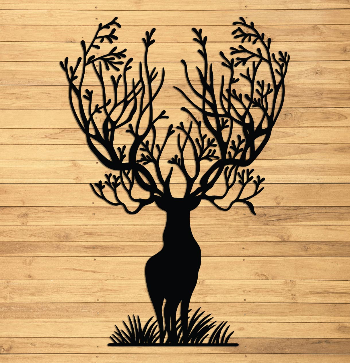 Stag with Branches for Antlers Sign-0
