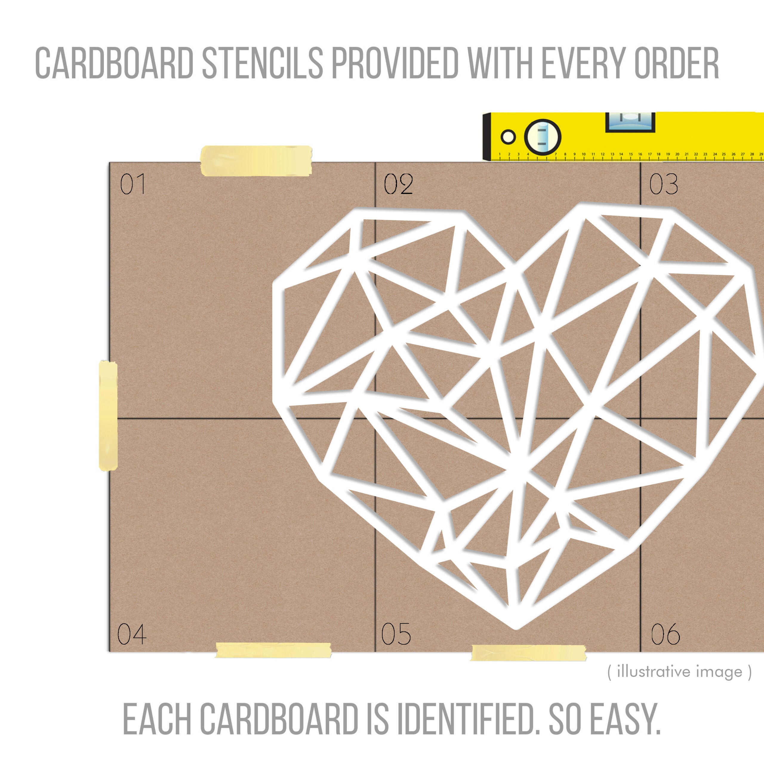 Geometric Heart 3D Wall Art-4