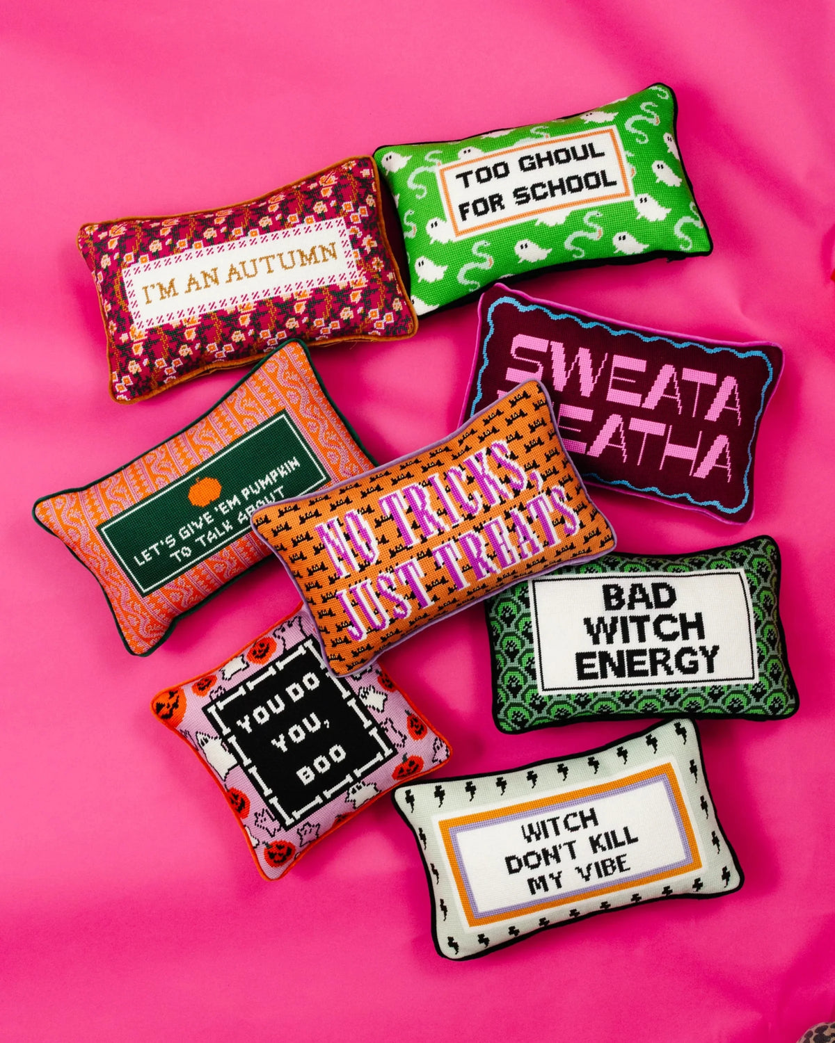 No Tricks Needlepoint Pillow
