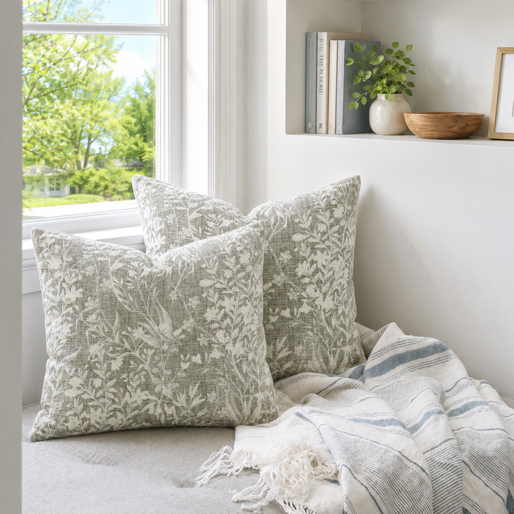 Sylva Foliage Pattern Jacquard Pillow Covers