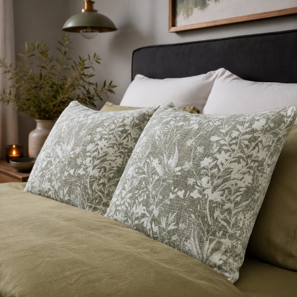 Sylva Foliage Pattern Jacquard Pillow Covers