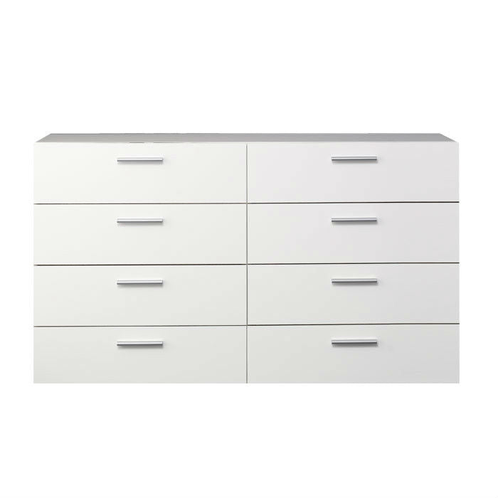 White Modern Bedroom 8-Drawer Double Dresser-1