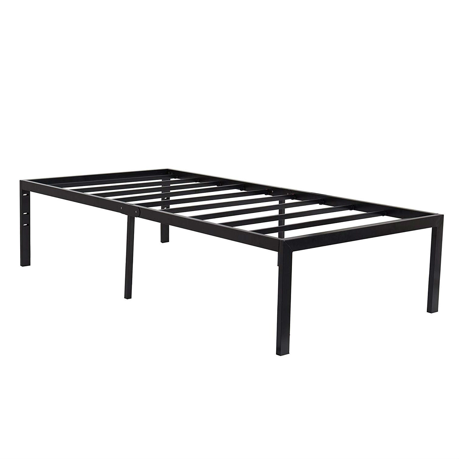 Twin 18-inch High Heavy Duty Black Metal Platform Bed Frame-1