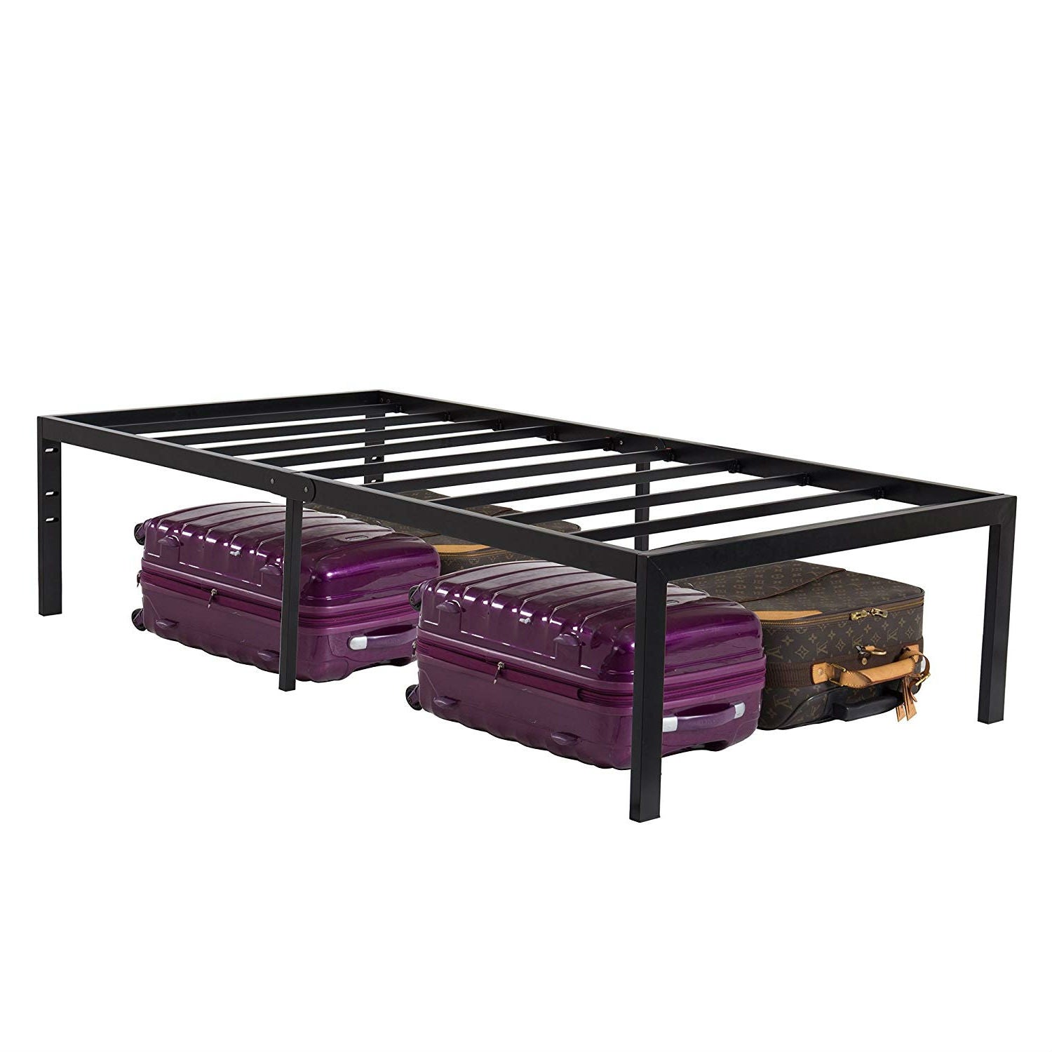 Twin 18-inch High Heavy Duty Black Metal Platform Bed Frame-2