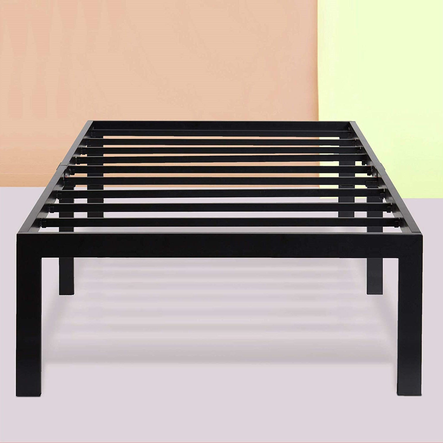 Twin 18-inch High Heavy Duty Black Metal Platform Bed Frame-4