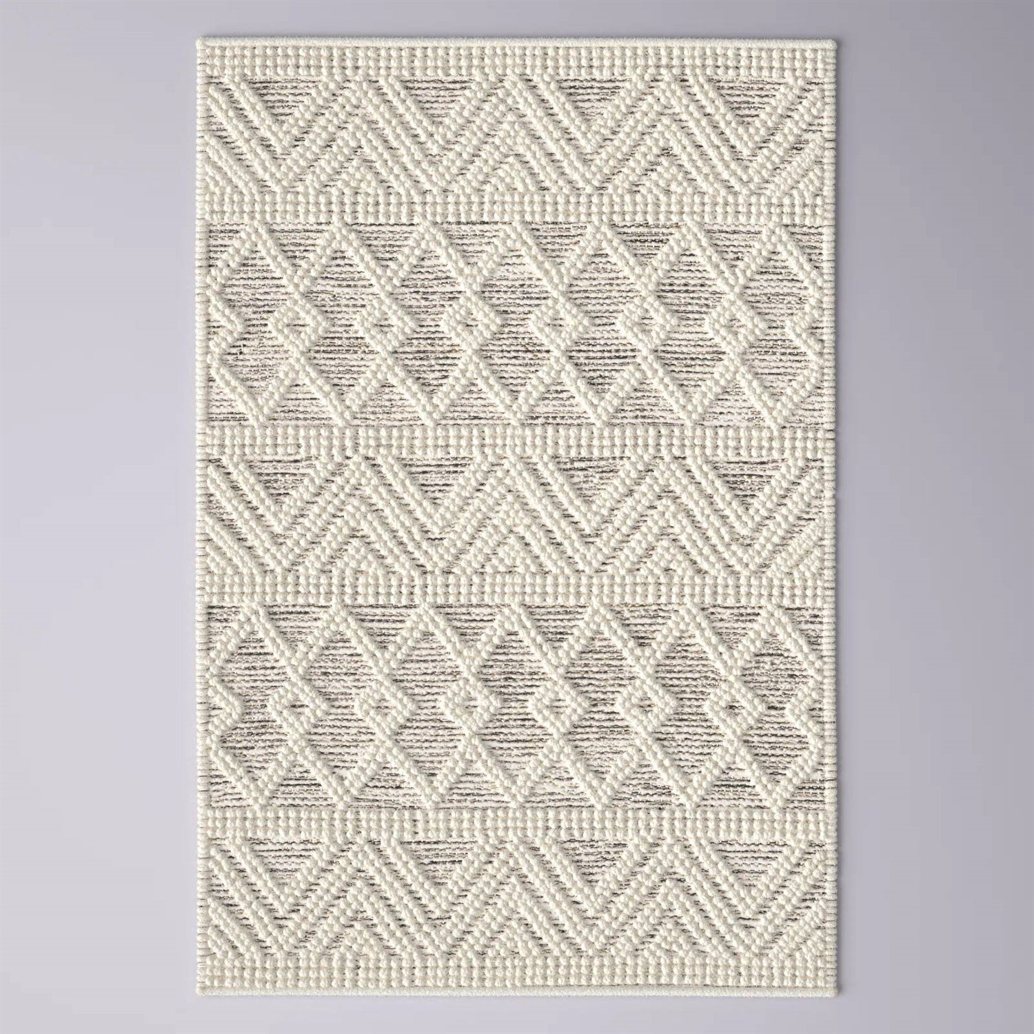 2-ft. x 3-ft. Hand Woven Wool Blend Grey Beige Ivory Persian Style Area Rug-1