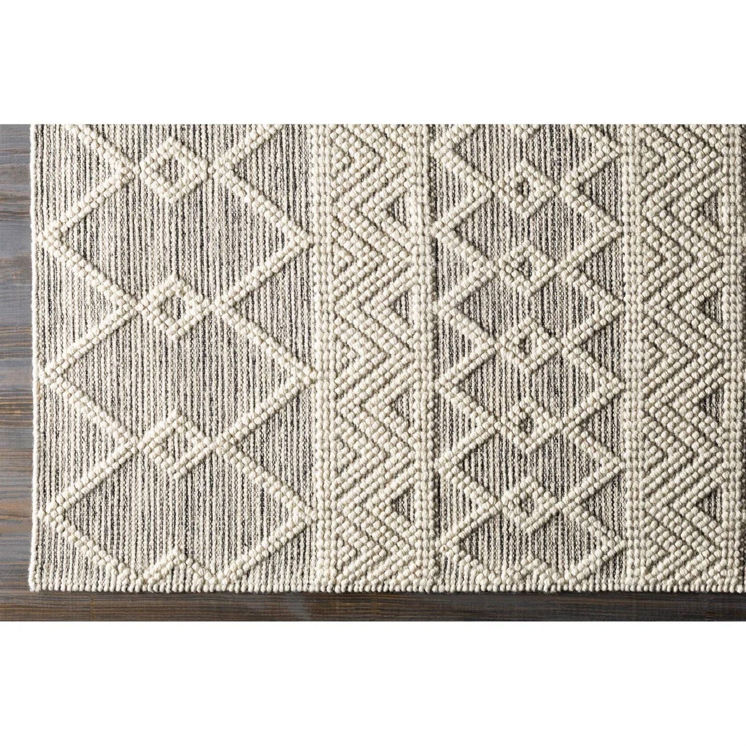 2-ft. x 3-ft. Hand Woven Wool Blend Grey Beige Ivory Persian Style Area Rug-3