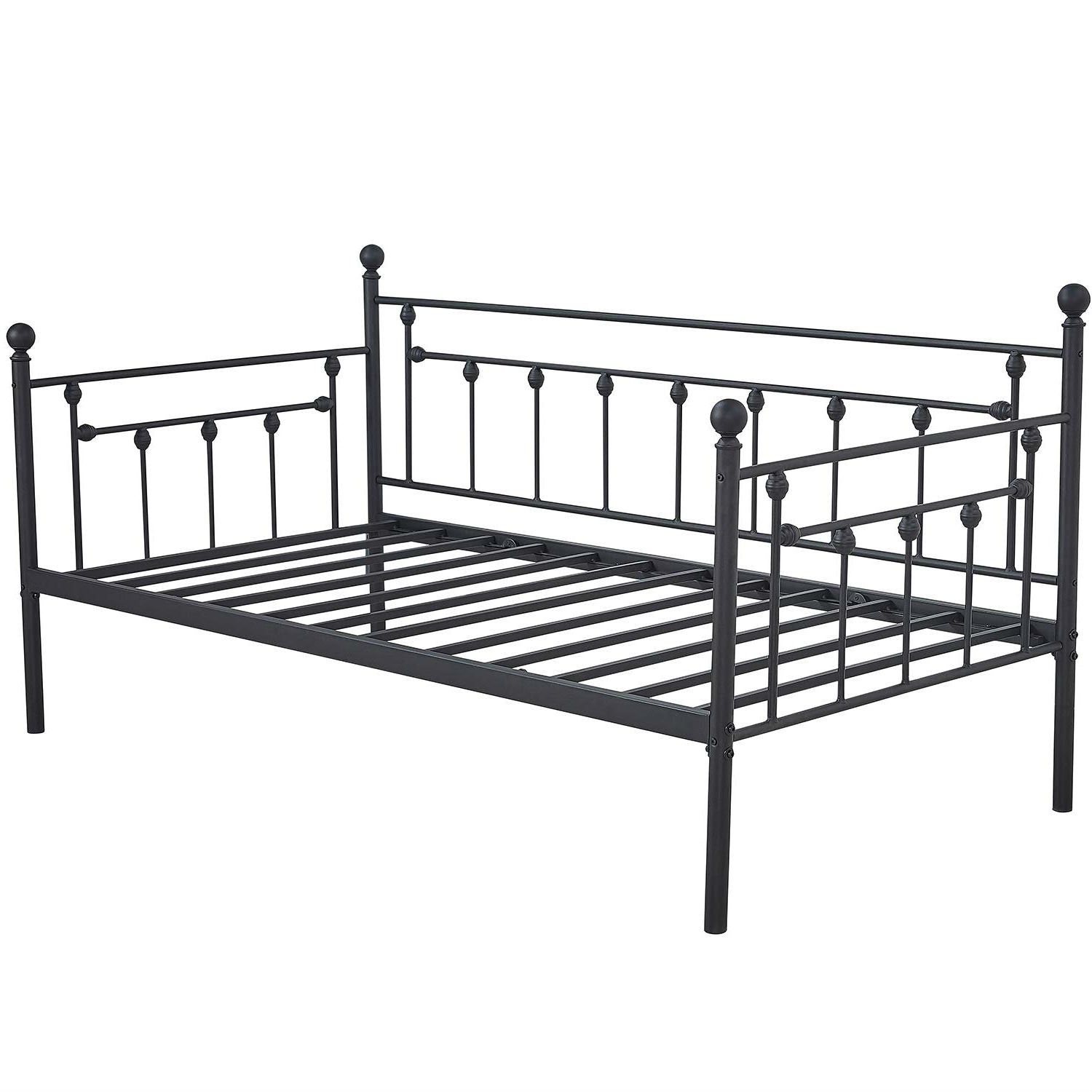 Twin size Classic Black Metal Daybed Frame-0