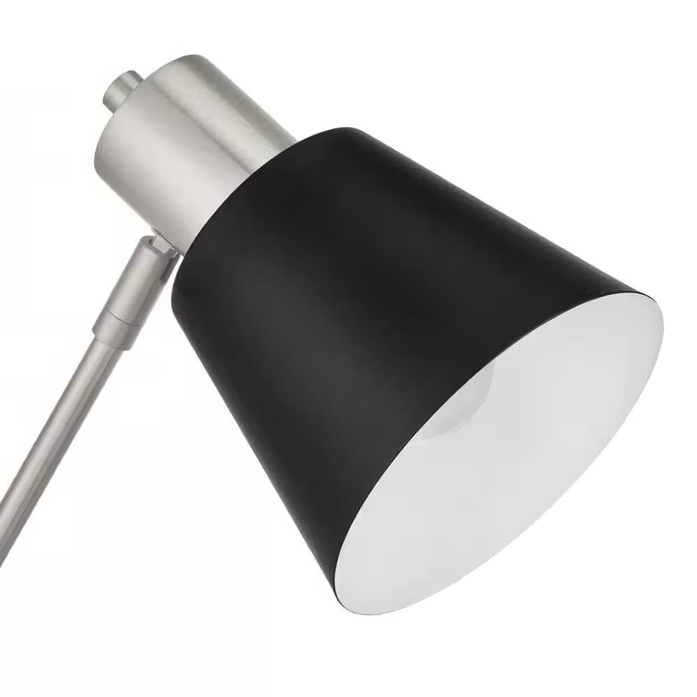 Simple Modern Metal Desk Light Table Lamp with Black Shade and Adjustable Tilt-3