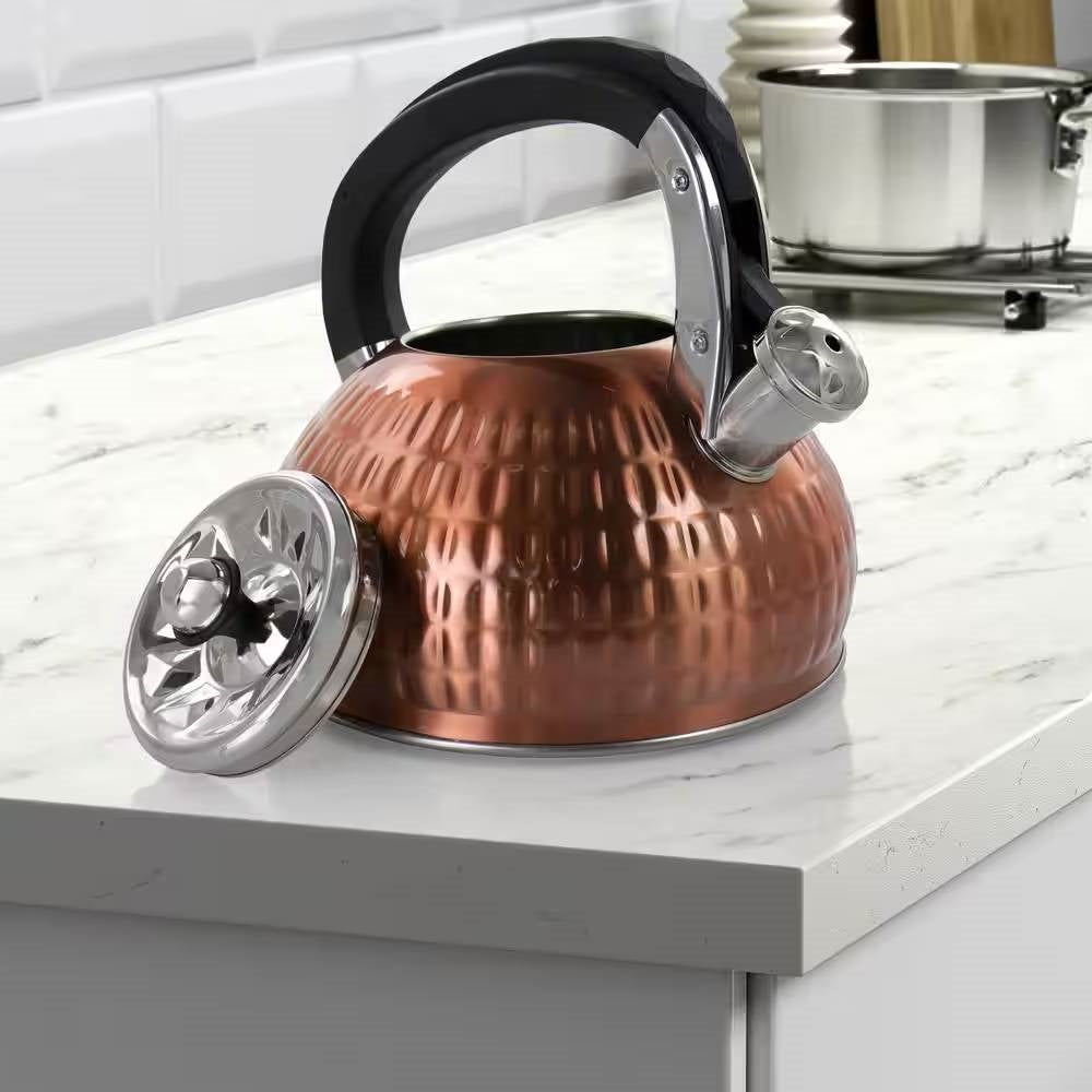 3-Liter Stainless Steel Whistling Teapot Kettle in Copper-3