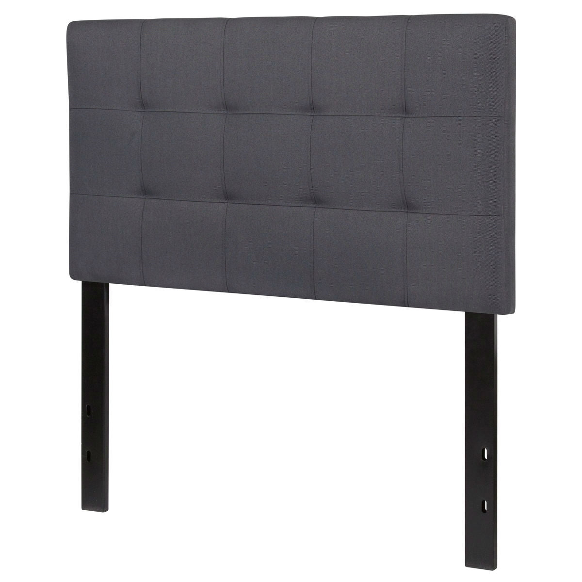 Twin size Modern Dark Grey Fabric Upholstered Panel Headboard-0