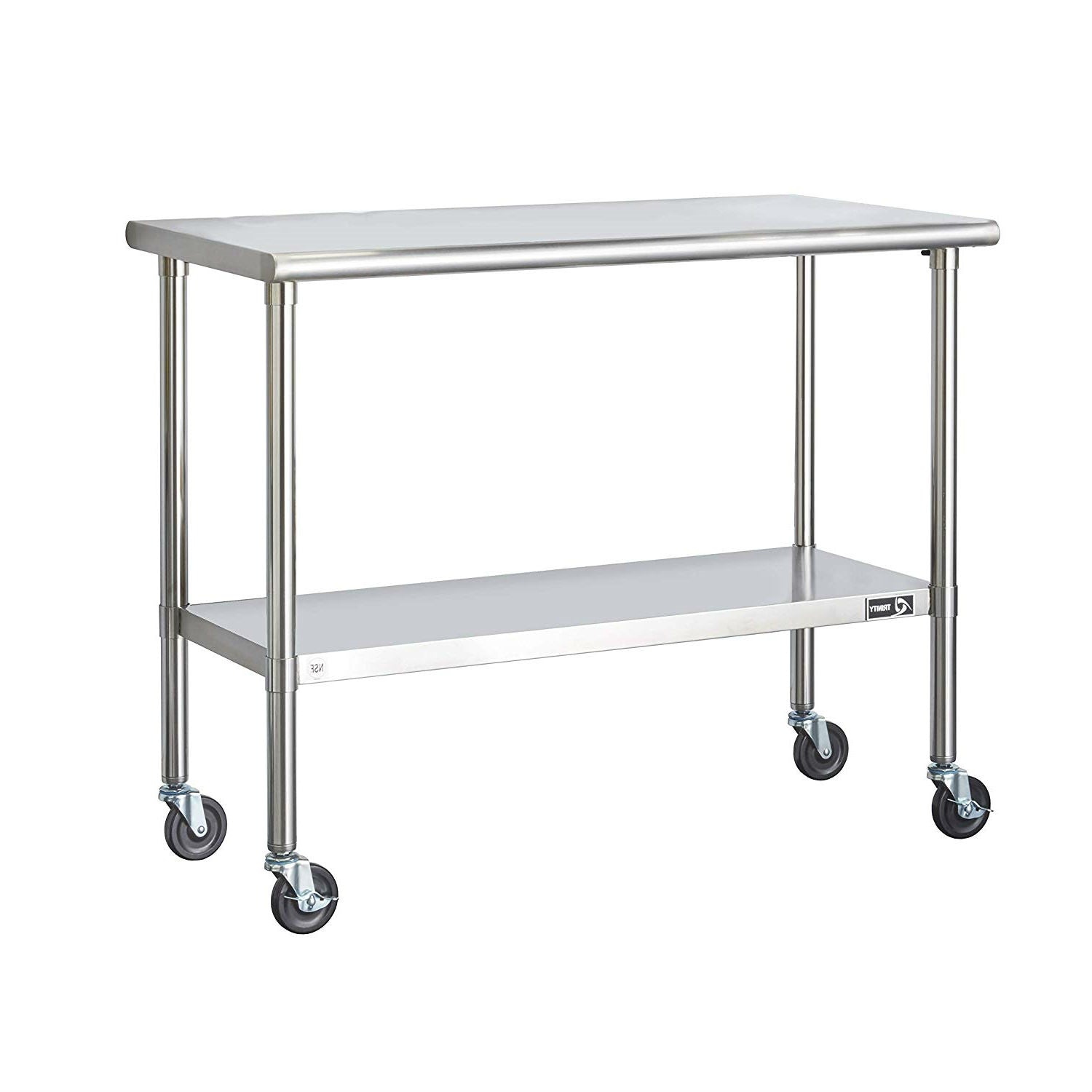 Stainless Steel 2-ft Kitchen Island Cart Prep Table with Casters-0