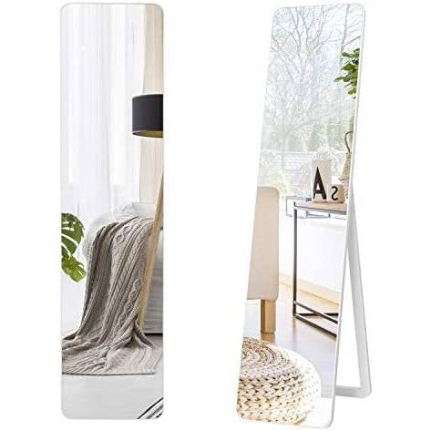 Modern Freestanding Full Length Floor Mirror with Stand or Wall Mounted-0