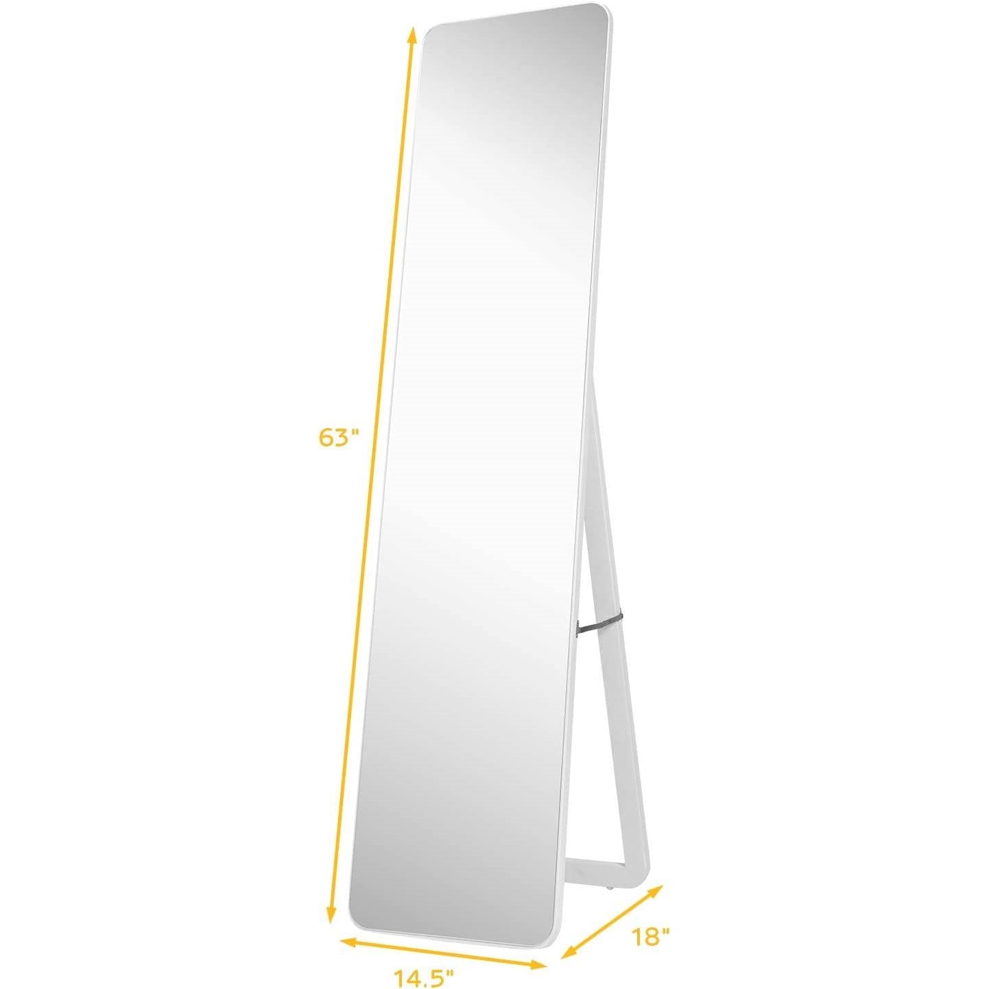 Modern Freestanding Full Length Floor Mirror with Stand or Wall Mounted-3