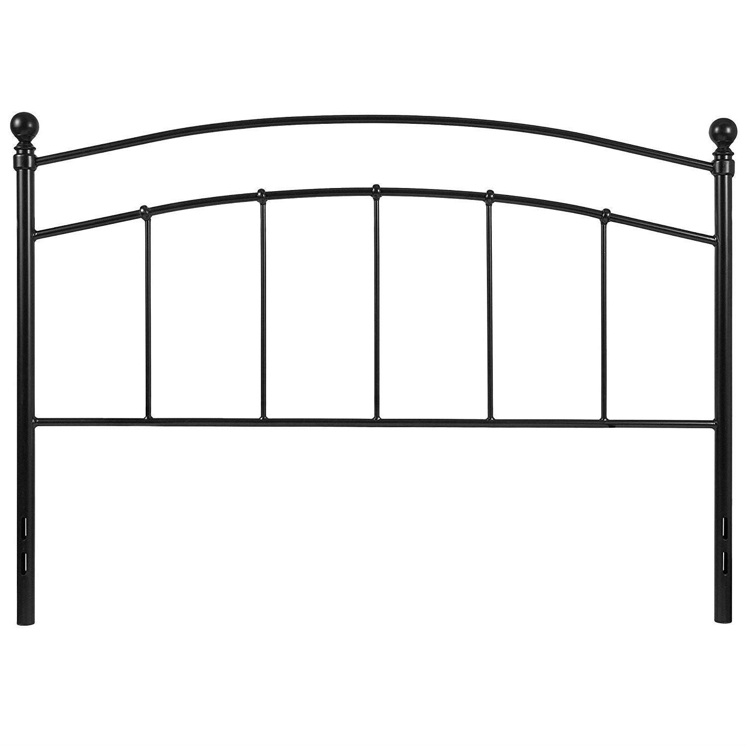 Twin size Contemporary Classic Black Metal Headboard-0