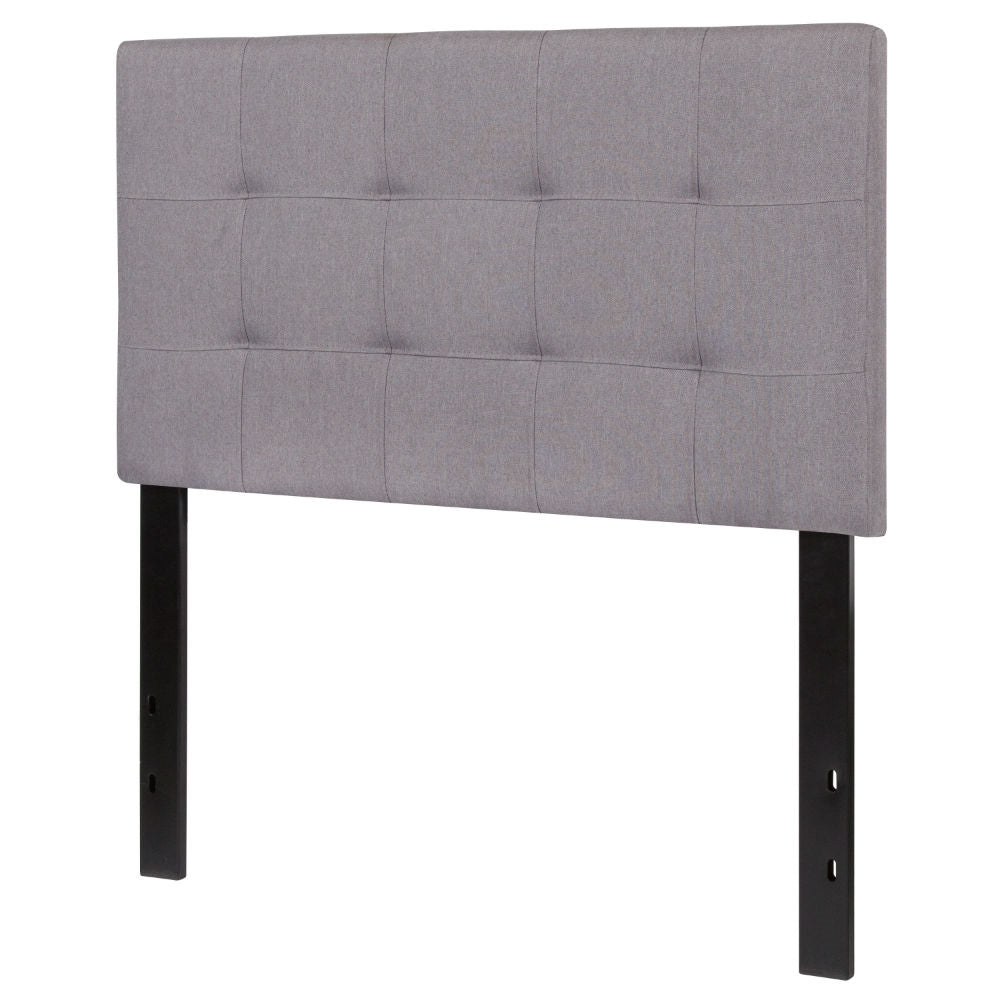 Twin size Modern Light Grey Fabric Upholstered Panel Headboard-0