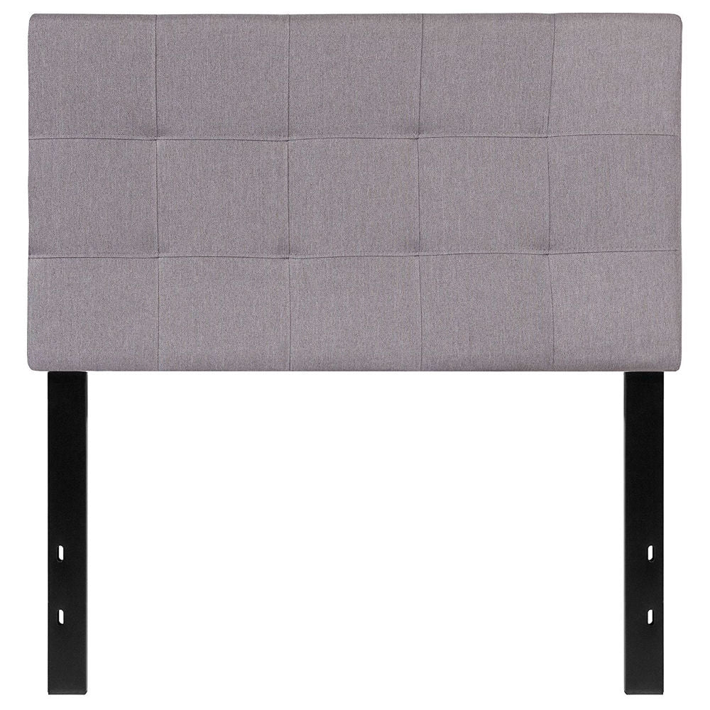 Twin size Modern Light Grey Fabric Upholstered Panel Headboard-1