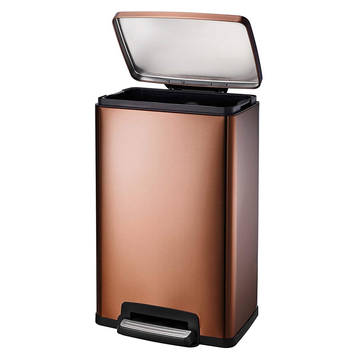 Stainless Steel 13-Gallon Kitchen Trash Can with Step Lid in Copper Bronze-0