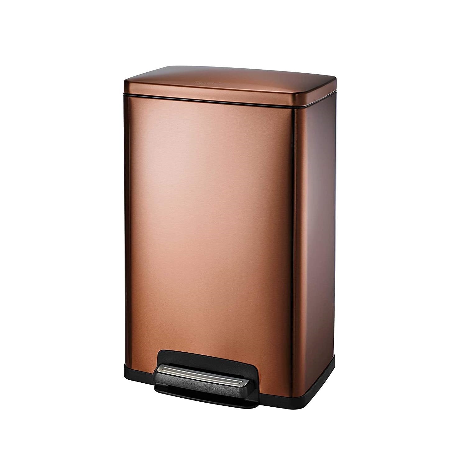 Stainless Steel 13-Gallon Kitchen Trash Can with Step Lid in Copper Bronze-1