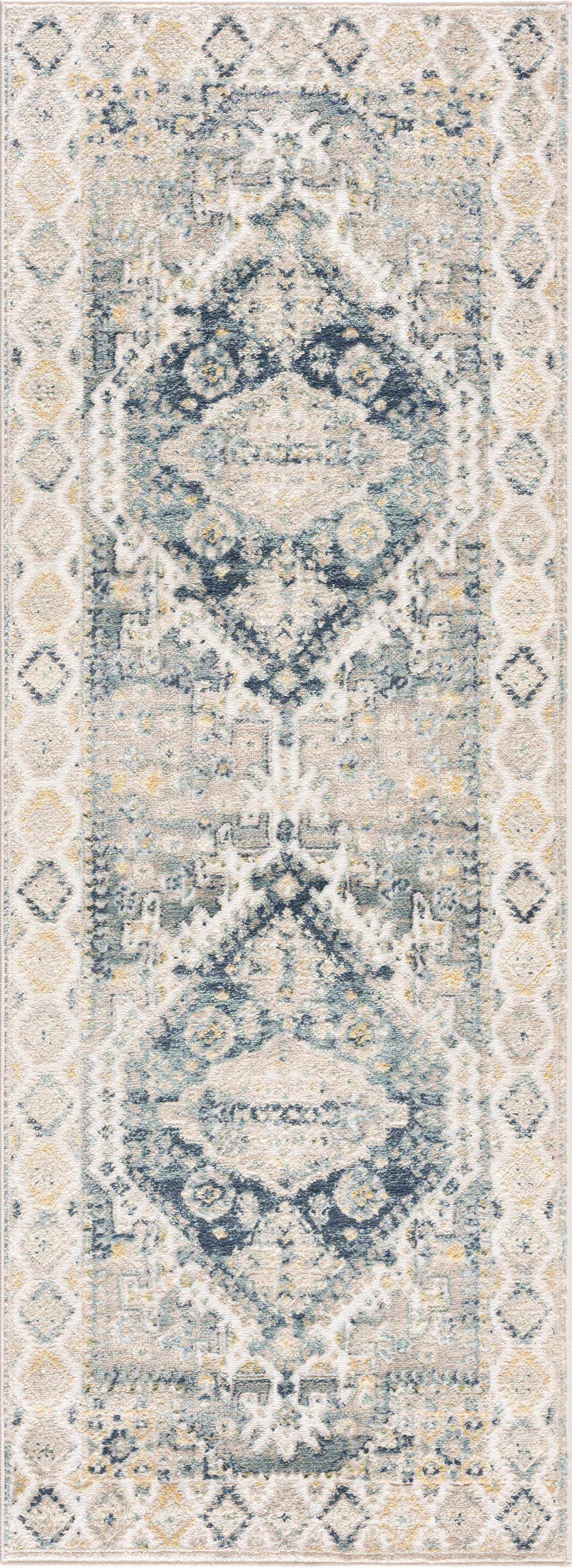 Brend Blue Medallion Area Rug