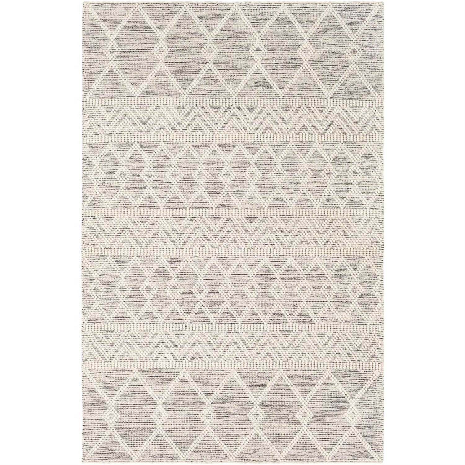 3-ft. x 5-ft. Hand Woven Wool Blend Grey Beige Ivory Persian Style Area Rug-1