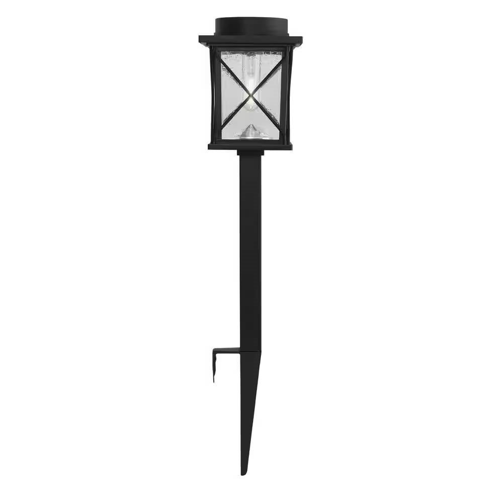 4-Pack - Black Solar LED Light Set - Outdoor Path Yard Lighting-3