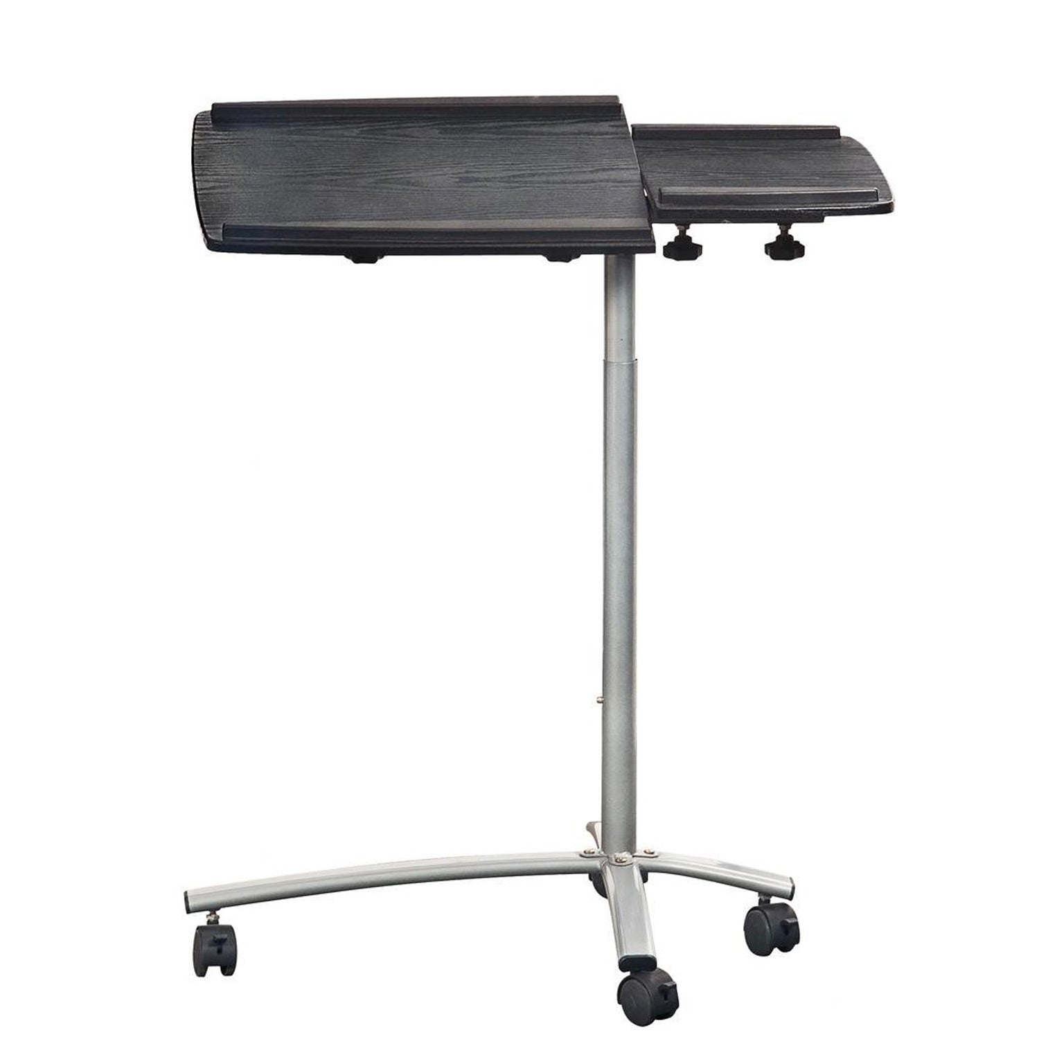 Adjustable Laptop Computer Cart Desk Stand in Graphite Wood Grain-1