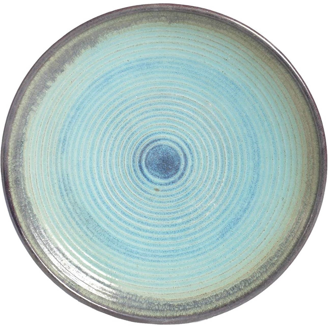 Outdoor Garden Multi-Shade Blue Ceramic Birdbath-1