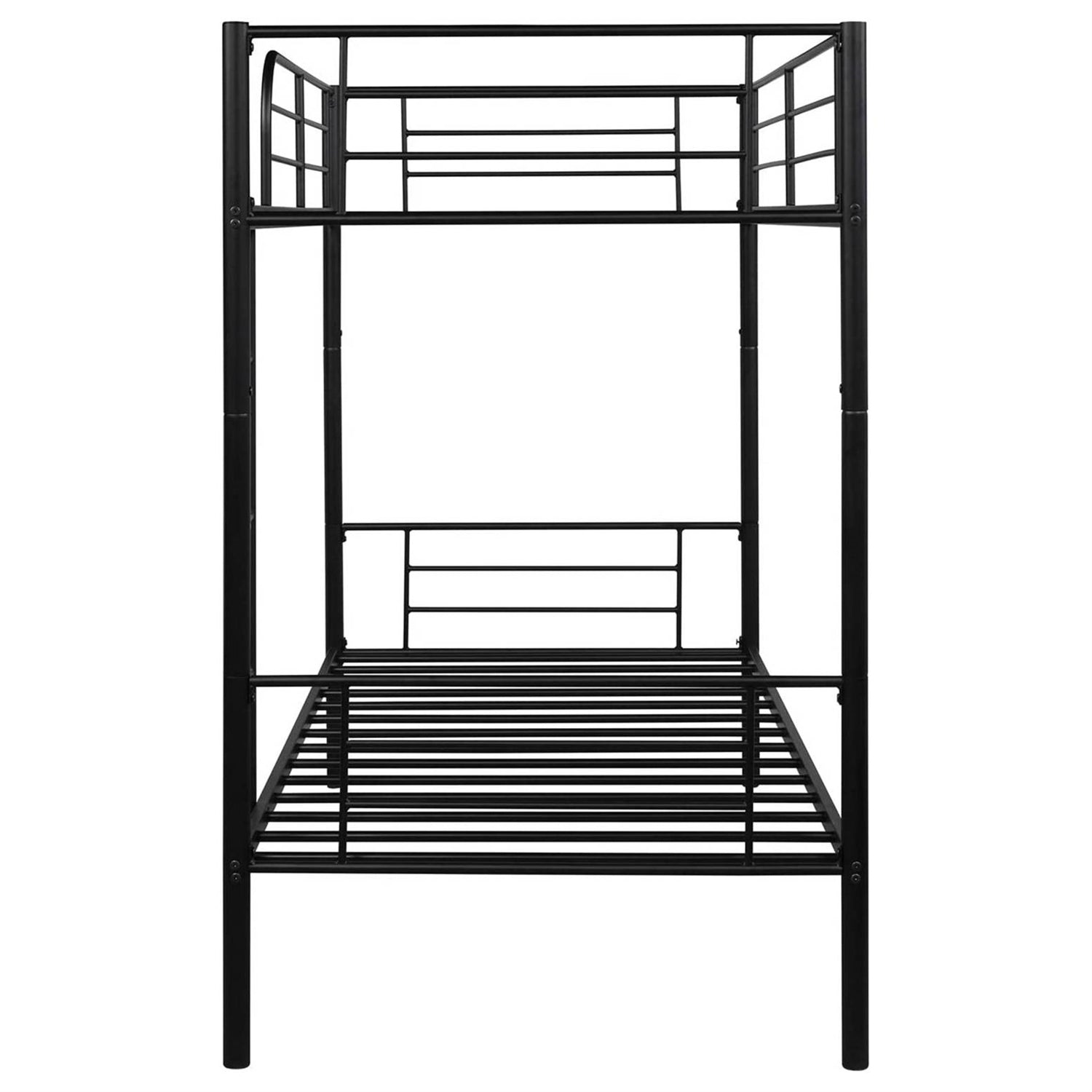 Twin over Twin Bunk bed with Trundle Bed in Black Metal Finish-3