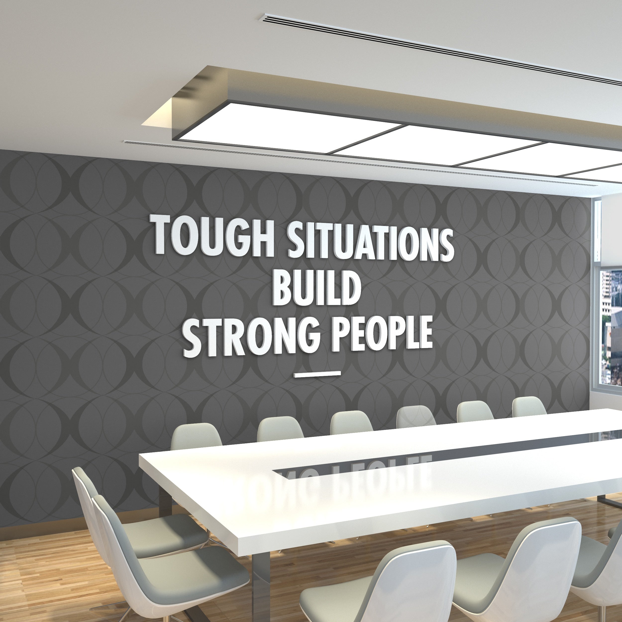 Tough Situations Build Strong People 3D Office Wall Decor-1