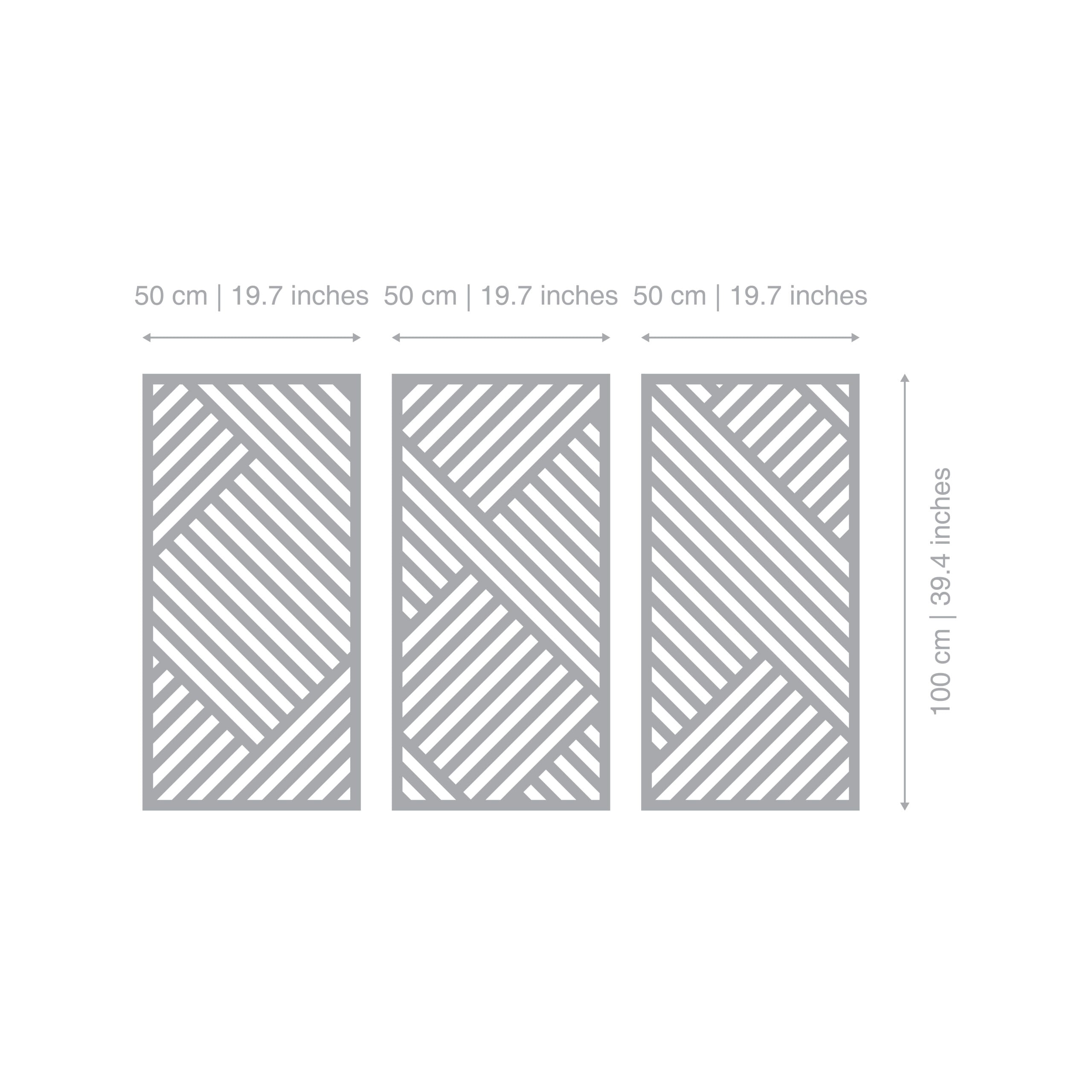 Triptych Geometric 3D Wall Art-2