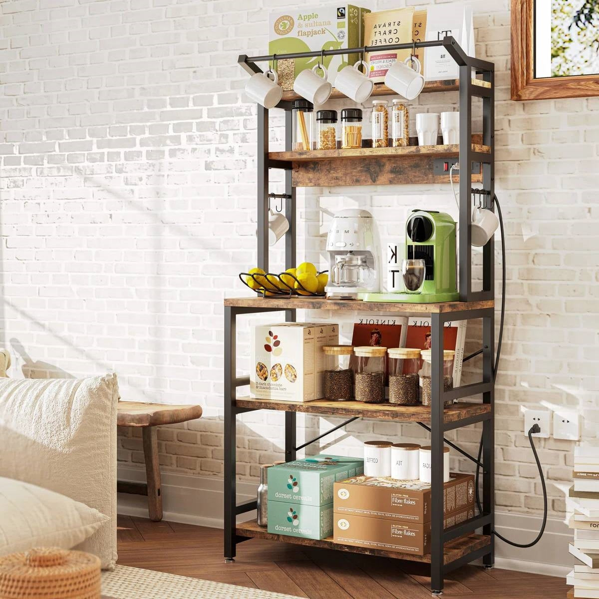 Modern Heavy Duty Baker's Rack Kitchen Living Room Office Shelving Unit-2