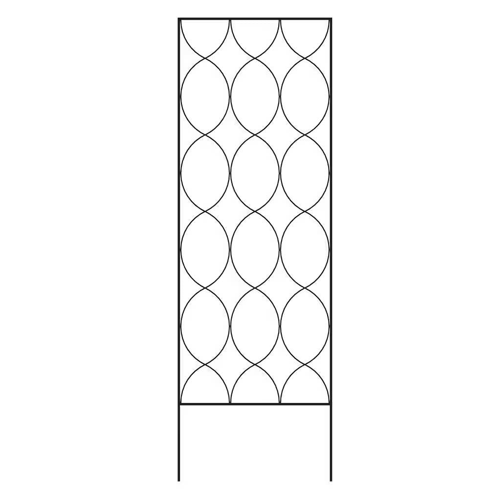 Modern 6-Ft Outdoor Metal Garden Trellis with Black Powder Coated Finish-0