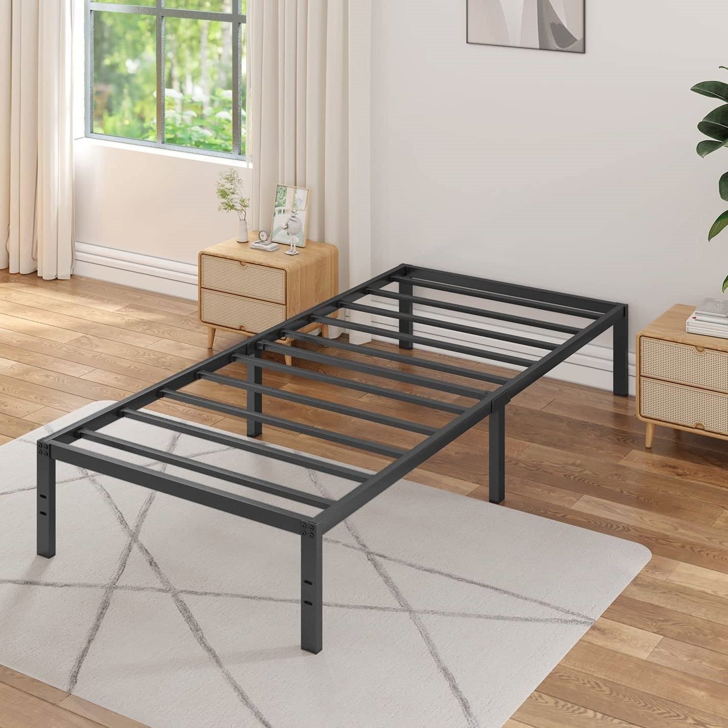 Twin size 16-inch Heavy Duty Metal Bed Frame with 3,000 lbs Weight Capacity-1