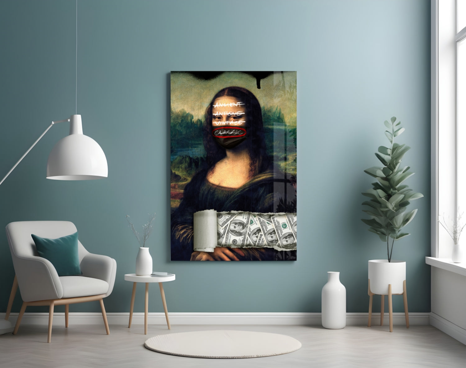 Modern Mona Lisa Glass Wall Art || Designer Collection