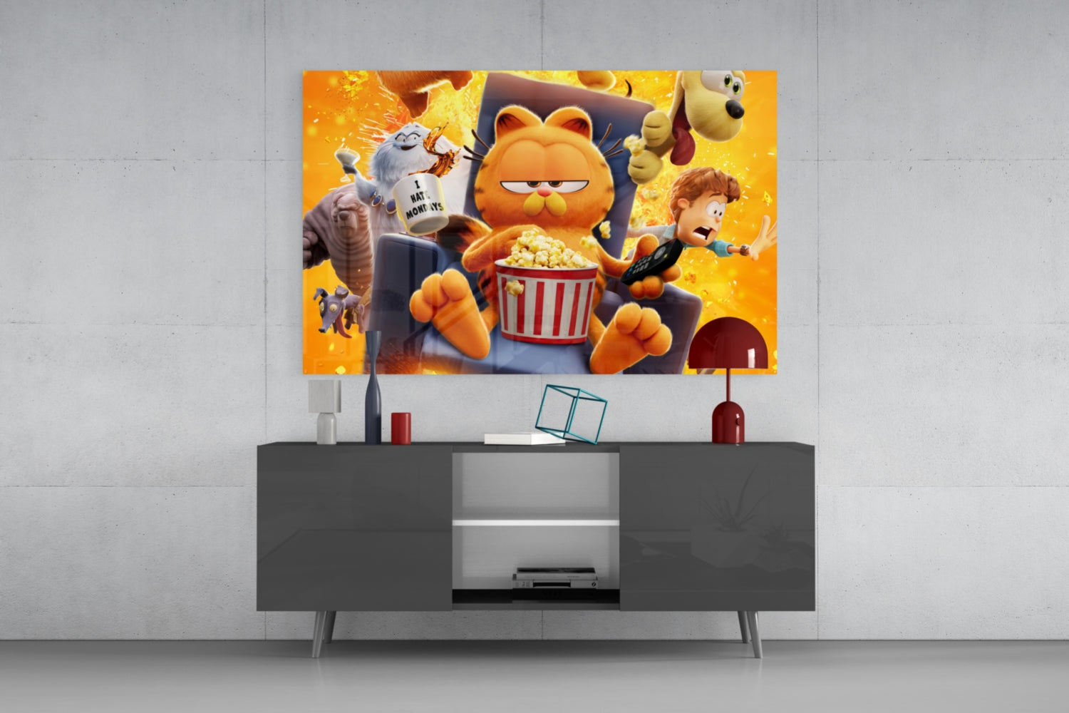 Lazy Day Orange Tabby Cat Glass Wall Art || Designer Collection