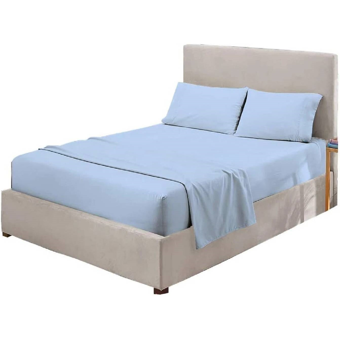 Twin Blue 100-Percent Egyptian Cotton 1000 Thread Count 3-Piece Sheet Set-1