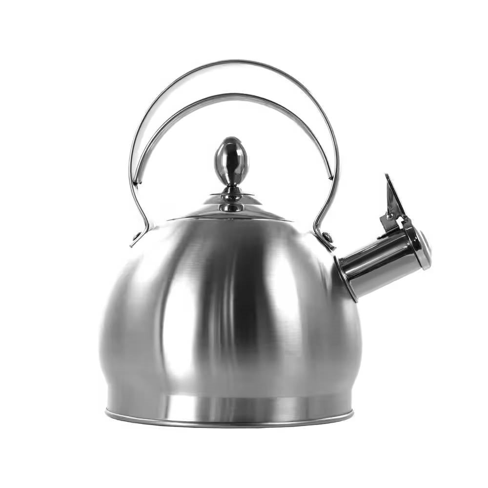 3 Quart Stainless Steel Whistling Teapot Kettle with Flip Spout and Lid-0